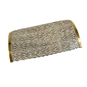 Maiyet Womens Snakeskin Print Clutch Wallet Brown L Embossed Frame Magnetic Flap